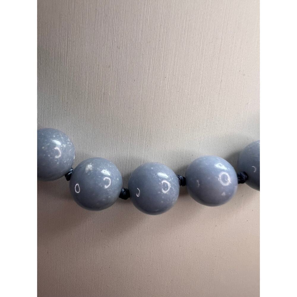 NEW Angelite beaded 18-20 inch necklace with vermeil yellow gold clasp - Picture 2 of 12